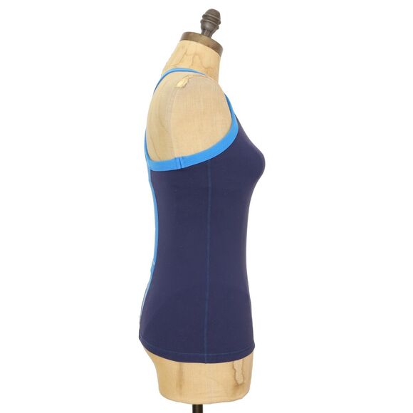 LULULEMON Ujjayi Power Y Racerback Tank Top Size 4 Blue Back Pocket EUC B59 - Picture 2 of 5